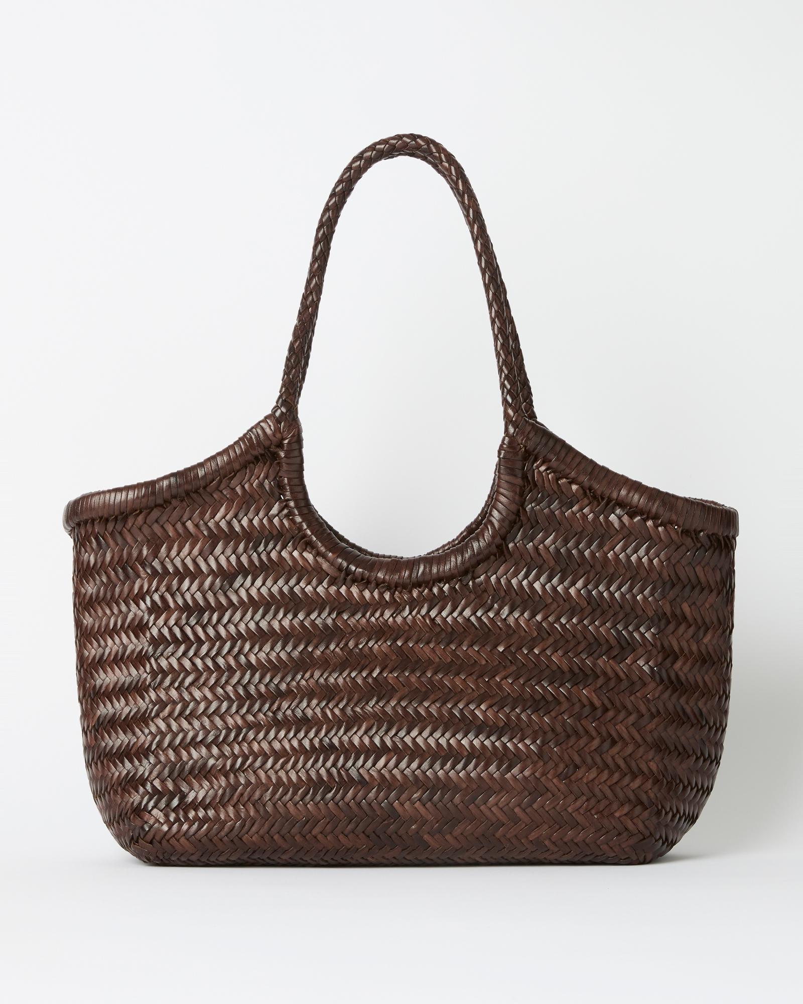 Leather basket weave handbags best sale