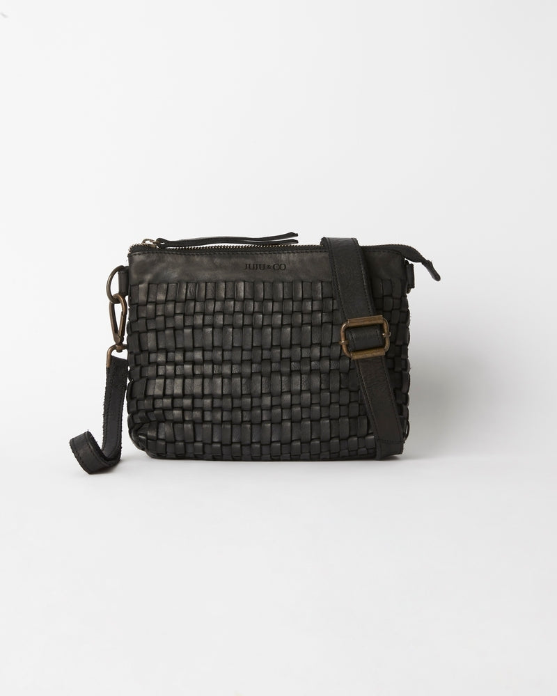 Juju and co woven pouch bag sale