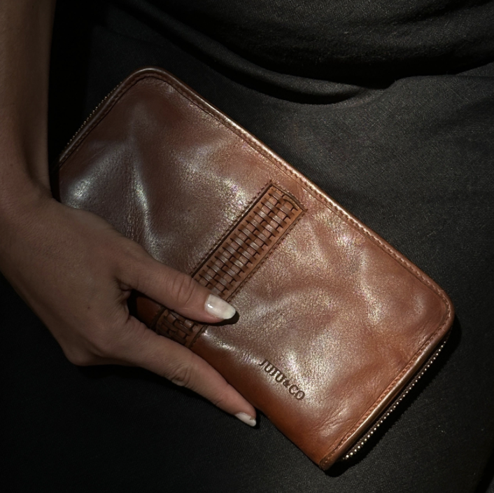 Braid Wallet Cognac