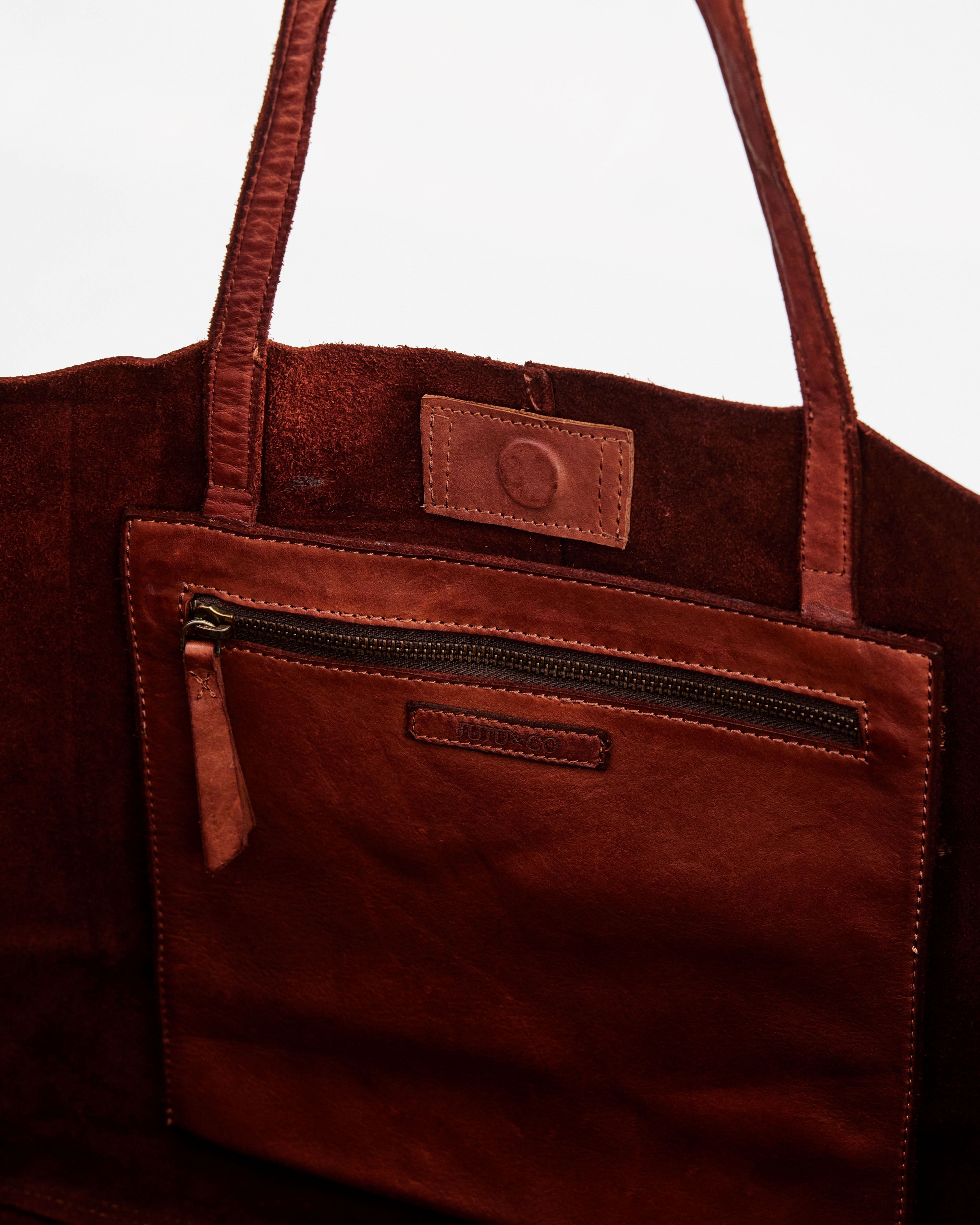 Unlined Tote Cognac